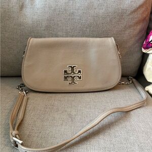 Tory Burch Beige Leather Crossbody Bag